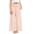 thumbnail image 5 of Posijego Girls Boho Pants Stretch High Waisted Print Wide Leg Casual Beach Summer Vacation Trousers Pants with Pockets, 5 of 7