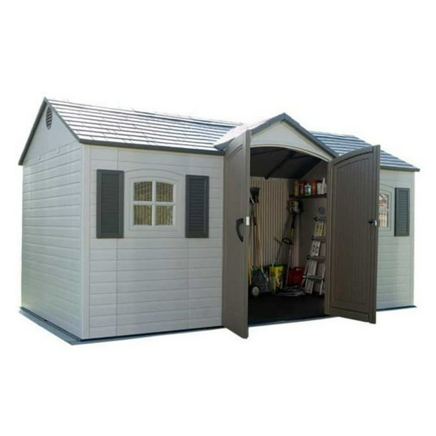 lifetime 15' x 8' dual-entry outdoor storage shed - sam's club