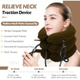 thumbnail image 2 of Dispositivo de tracción cervical para aliviar el dolor de cuello. Collarín inflable ajustable y aparato de tracción cervical. Dispositivo de descompresión cervical para uso doméstico (marrón)., 2 of 7