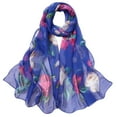 thumbnail image 2 of Shpwfbe Wrap Scarf Scarves Long Soft Wrap Shawl Printing Women Silk Roses Summer Dress, 2 of 2