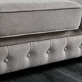 thumbnail image 5 of 88.5" Linen Fabric Chesterfield Sofa, Button Tufted 3 Seater Sofa Couch with Scroll Arms and Nailhead Trims, Accent Large Sofa with Padded Seat Cushions and Back, for Living Room Bedroom, Light Grey, 5 of 9