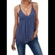 thumbnail image 3 of Top de Tirantes Finos Ajustable y Holgado Informal con Sujetador para Mujer Azul Marino M, 3 of 9