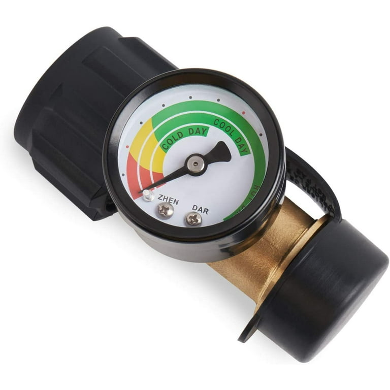 DOZYANT Propane Tank Gauge Level Indicator Leak Detector Gas Pressure Meter  Universal for RV Camper, Cylinder, BBQ Gas Grill, Heater and More