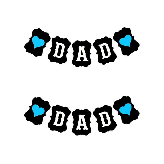 2 Pieces Happy Birthday Banner Dad Fathers Balloons Daddy Black and White