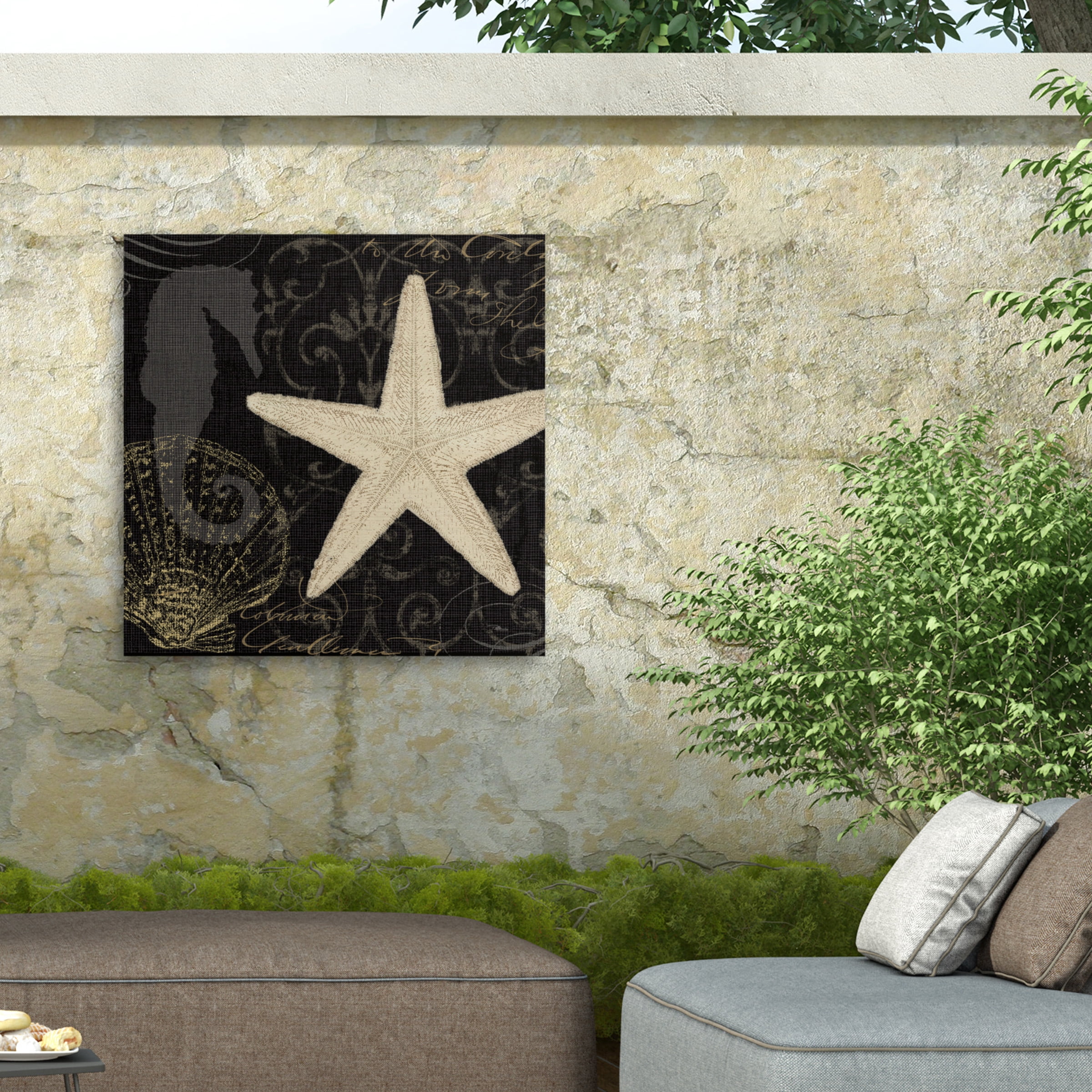Pela Studio 'Coastal Moonlight I' Outdoor Canvas 24x22
