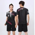 thumbnail image 4 of Nuevo traje de competición de entrenamiento de bádminton de manga corta para hombres, mujeres y niños, diseño impreso personalizable, 4 of 4