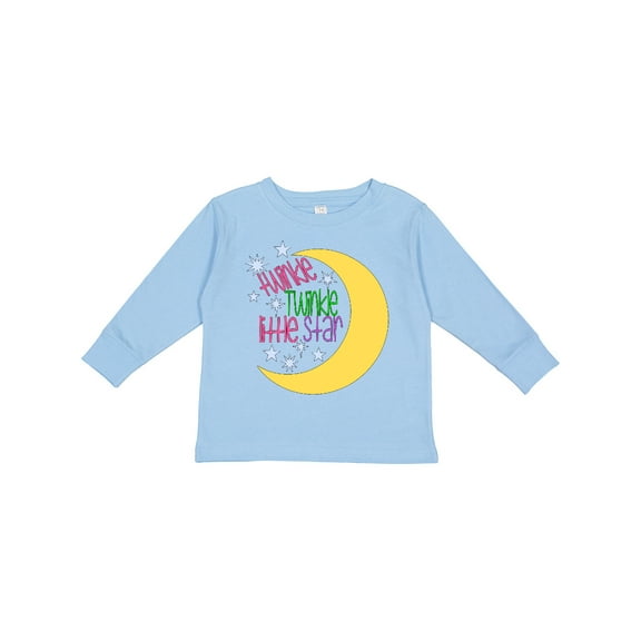 Inktastic Twinkle Twinkle Little Star with Yellow Moon Boys or Girls Long Sleeve Toddler T-Shirt