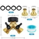 thumbnail image 5 of Divisor de Manguera de Jardín de Latón de 2 Vías | Conector de Entrada 3/4" | Adaptador Distribuidor de Agua Antifugas para Grifo de Manguera de Riego | Control de Flujo Ajustable | Incluye Anillo, 5 of 9