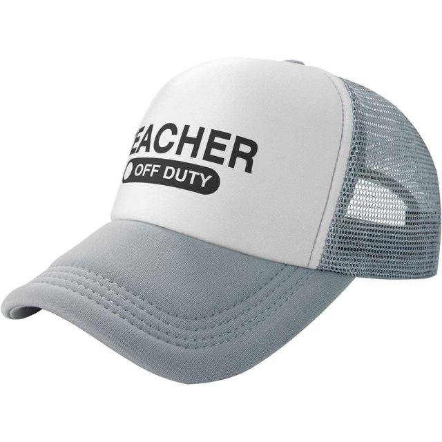 Teacher Off Duty Polyester Mesh Hat Two Tone Trucker Summer Mesh Cap Outdoor