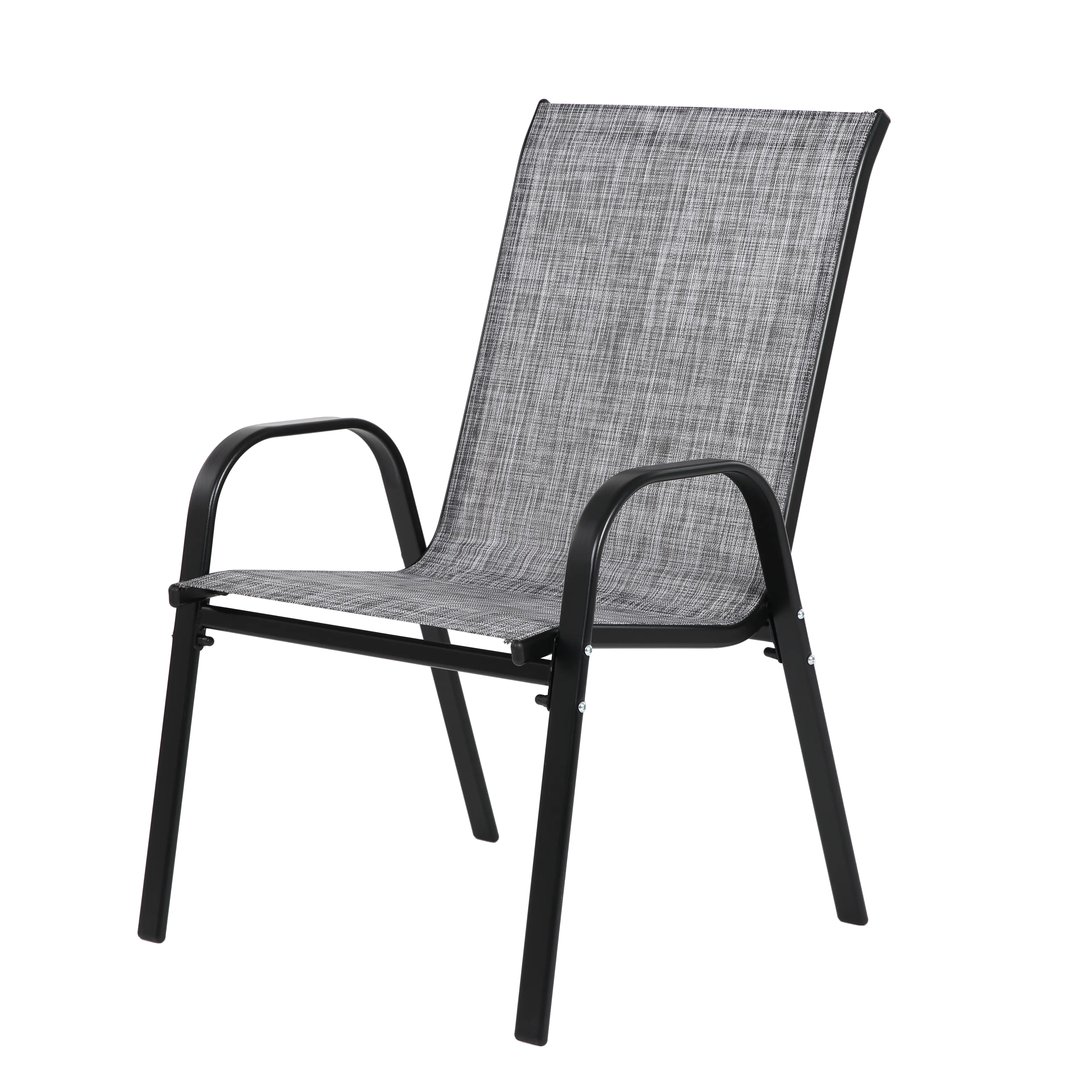 Aukfa 4 Pieces Patio Dining Chairs, Outdoor Bistro Chairs w/ High Backrest for Garden Patio,Gray