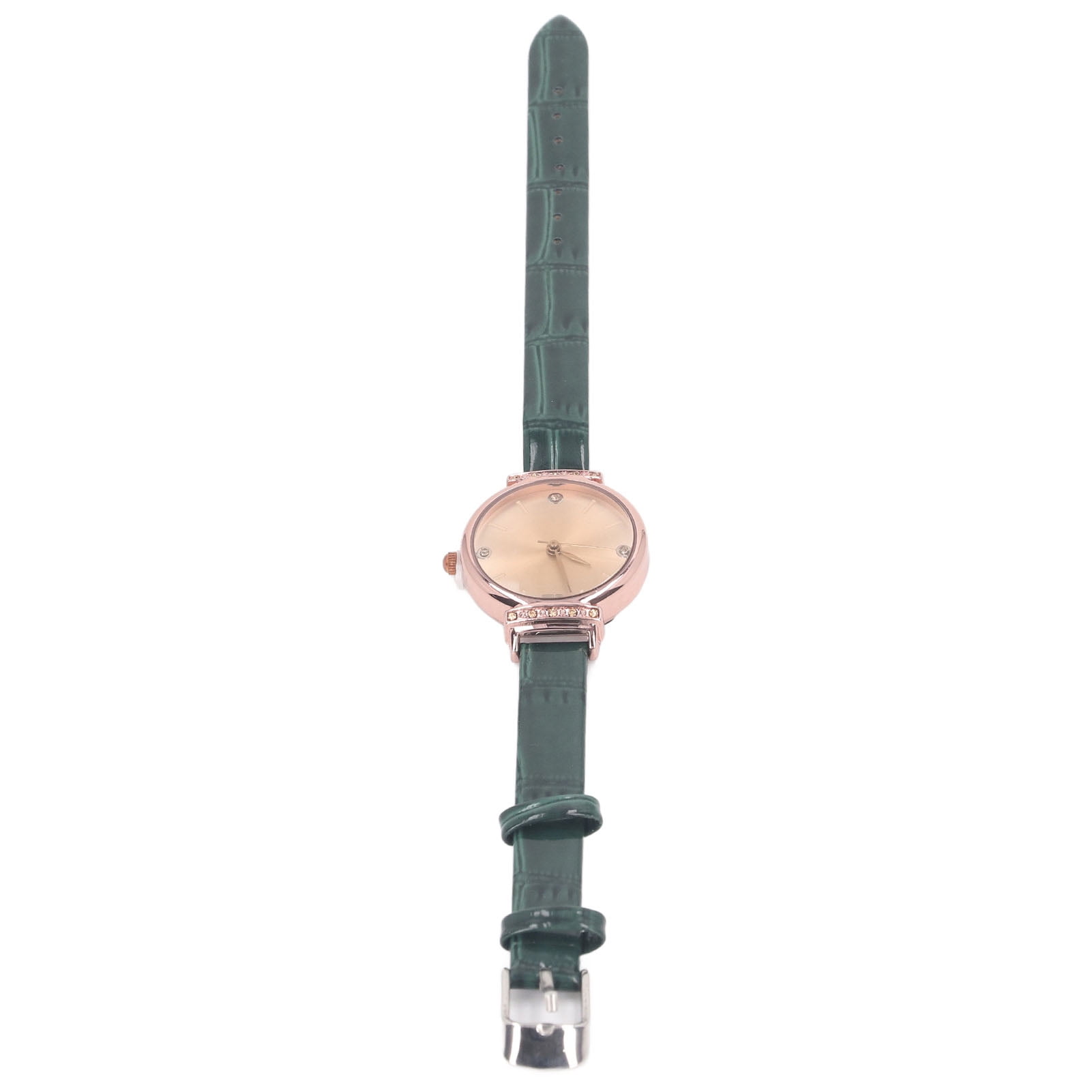 Yajisi Women Minimalist Watch Ultra Thin Leather Strap Casual Fashion Wrist Watch Ladies Simple Dress Quartz Analog Timepiece Elegant Everyday Wear Gift in Green Color - 10 inches / 25.4 cm