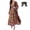 Brown, variant on Women Casual Loose Bohemian Floral Dress Short Sleeve Long Maxi Summer Beach Swing Dress