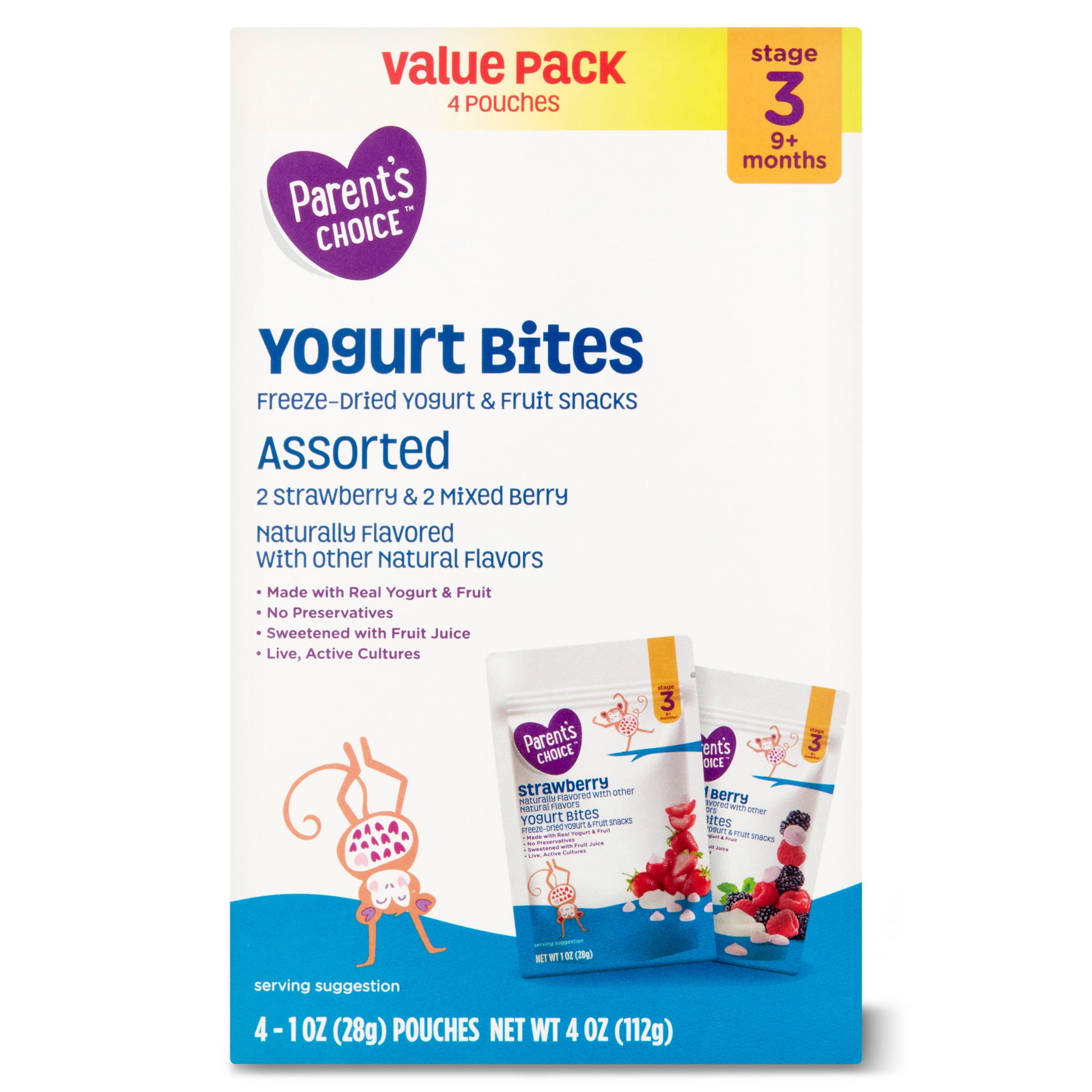 Parent s Choice Strawberry Mixed Berry Yogurt Bites Baby Snack Value