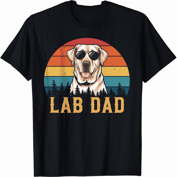 Vintage Lab Dad Labrador Retriever Fathers Day Owner Dog Dad T-Shirt