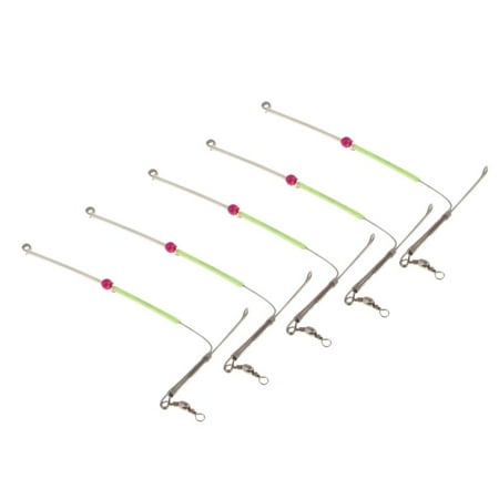 Wswqop 5Pcs Steel Anti- Feeder Leger Booms with Swivel Luminous Rig Tube Bead