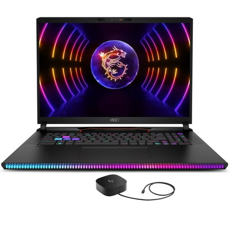 MSI Raider GE78HX Gaming/Entertainment Laptop (Intel i9-13980HX 24-Core, 17.0in 240Hz Wide QXGA (2560x1600), GeForce RTX 4080, Win 11 Pro) with G5 Essential Dock