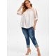 thumbnail image 4 of Grupo abierto de encaje de hombro curvo Hem más el tamaño de la blusa Rosegal Blusas Tallas Grandes, 4 of 5