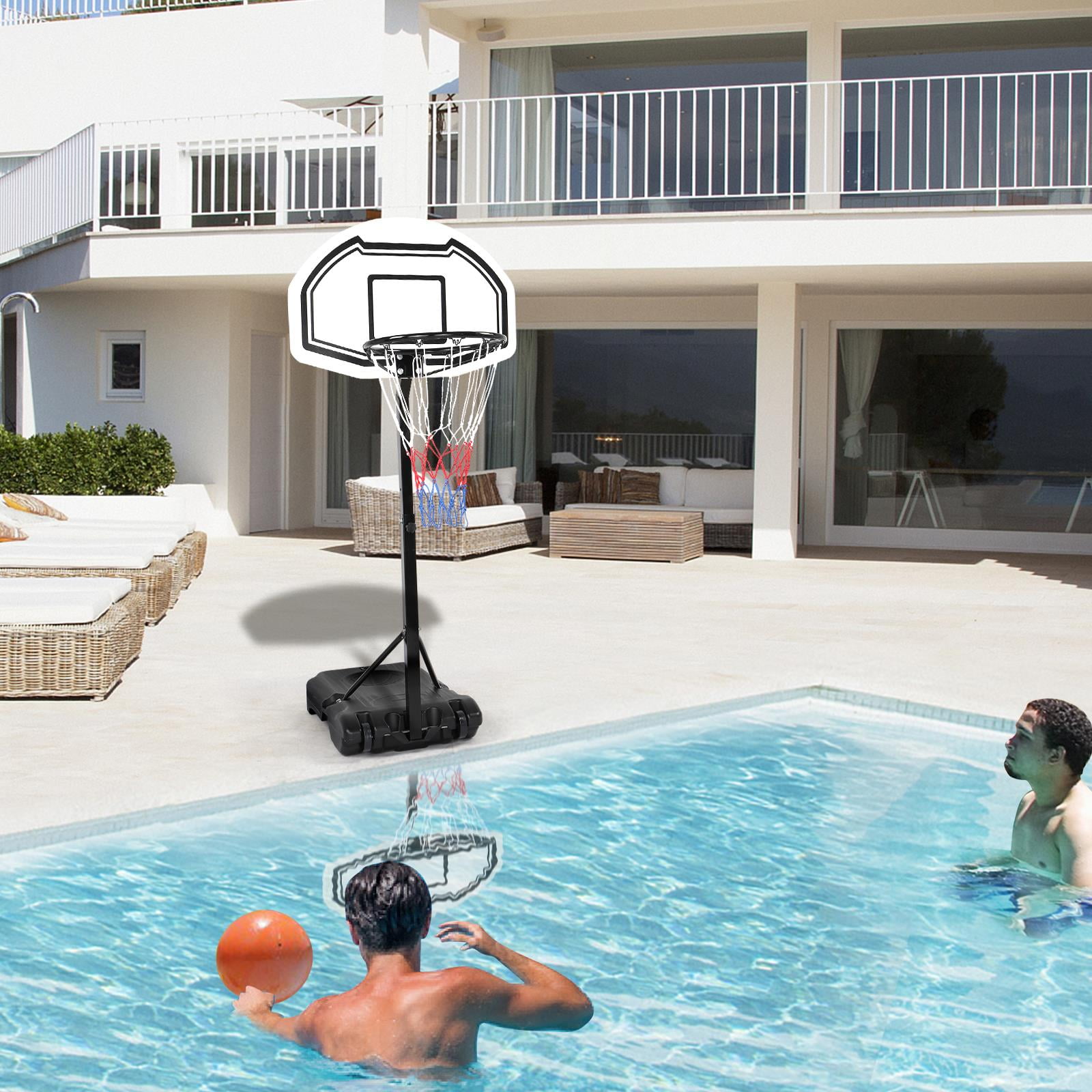 Zimtown Height Adjustable Pool Basketball Hoop, 45"-53", Portable Swimming Goal for Kids