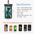 thumbnail image 6 of Njjex Waterproof Phone Pouch Floating for LG V40 ThinQ / V50 ThinQ / V35 ThinQ / V30S ThinQ / V30 ThinQ / V40 / V50 / V30 / 30S / V35 / V20 / V10 TPU Dry Bag w/Lanyard & Armband up to 6.5" Display, 6 of 10