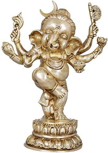 Brass Statue Set of Six Statues Exotic India Musician Ganesha