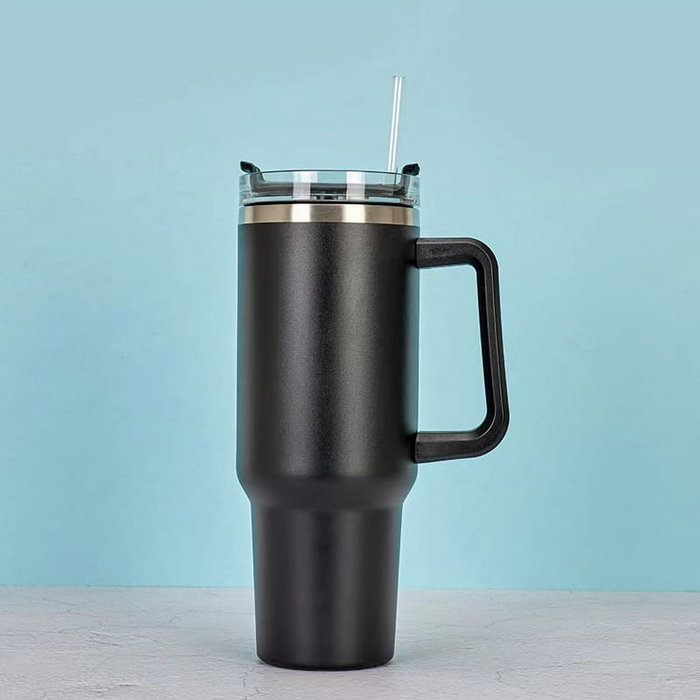 40 oz, Stainless Steel Tumbler with Handle, Straws Included