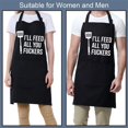 thumbnail image 2 of Feed All You - Funny Black Bbq Chef Aprons For Men Women With 2 Pockets, 2 of 5