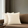 thumbnail image 5 of A1HC Set of 2 Luxurious Soft Velvet Throw Pillow Covers Only, 22"x22", Cream, Decorative Cushion Covers with Hidden YKK Zipper for Sofa or Bed, 5 of 7