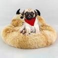 thumbnail image 6 of PureCasa Semi-Enclosed Cute Dog Cat Bed for Fall Winter, Comfortable Long Plush Fluffy Pet Pad House Thermal Kennel, Creative Sleeping Cushion Pads for Small Cats Dogs, Round, 1 Pack, L, Brown, 6 of 6