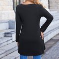 thumbnail image 5 of Blusa informal de manga larga con botones de color liso y cuello redondo para mujer Fridja  hkj1888, 5 of 5