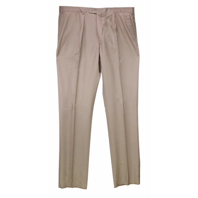 Vigano Men's 090 Tan CL42 Wool Pants Dress - 42