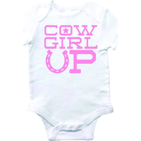 Design With Vinyl Cow Girl Up Cute Baby Clothes - Shortsleeve