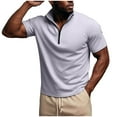 thumbnail image 5 of hotojiny Mens Sweatshirt Casual Quarter Zip Knit Pullover Lightweight Short Sleeve Classic Fit Workout Athletic Shirt, 5 of 6