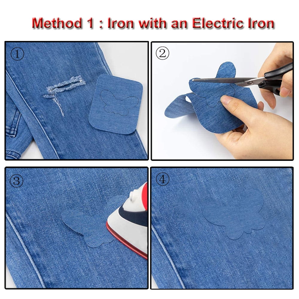 52 PCS Ultra thin Iron On Patches, Iron-on or Sewing, Decoration Patch, No-Sew Shades Patches for Clothing Jeans, Pants, Jeans, Jackets,26 Colors, 2 PCS Per Colors (12.5 x 9.5cm)