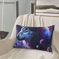 thumbnail image 5 of Gukieu Feathered Wolf Print Plush Pillow Cover, Hidden Zipper Pillow Protector without Pillow Core, Suitable for Bedroom, Office, Car Decoration-14"x20", 5 of 6