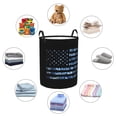 thumbnail image 6 of Bingfone Navy Camouflage American Flag Waterproof Foldable Laundry Hamper Bucket With Handles For Storage Bin,Clothes Hamper (Medium), 6 of 8