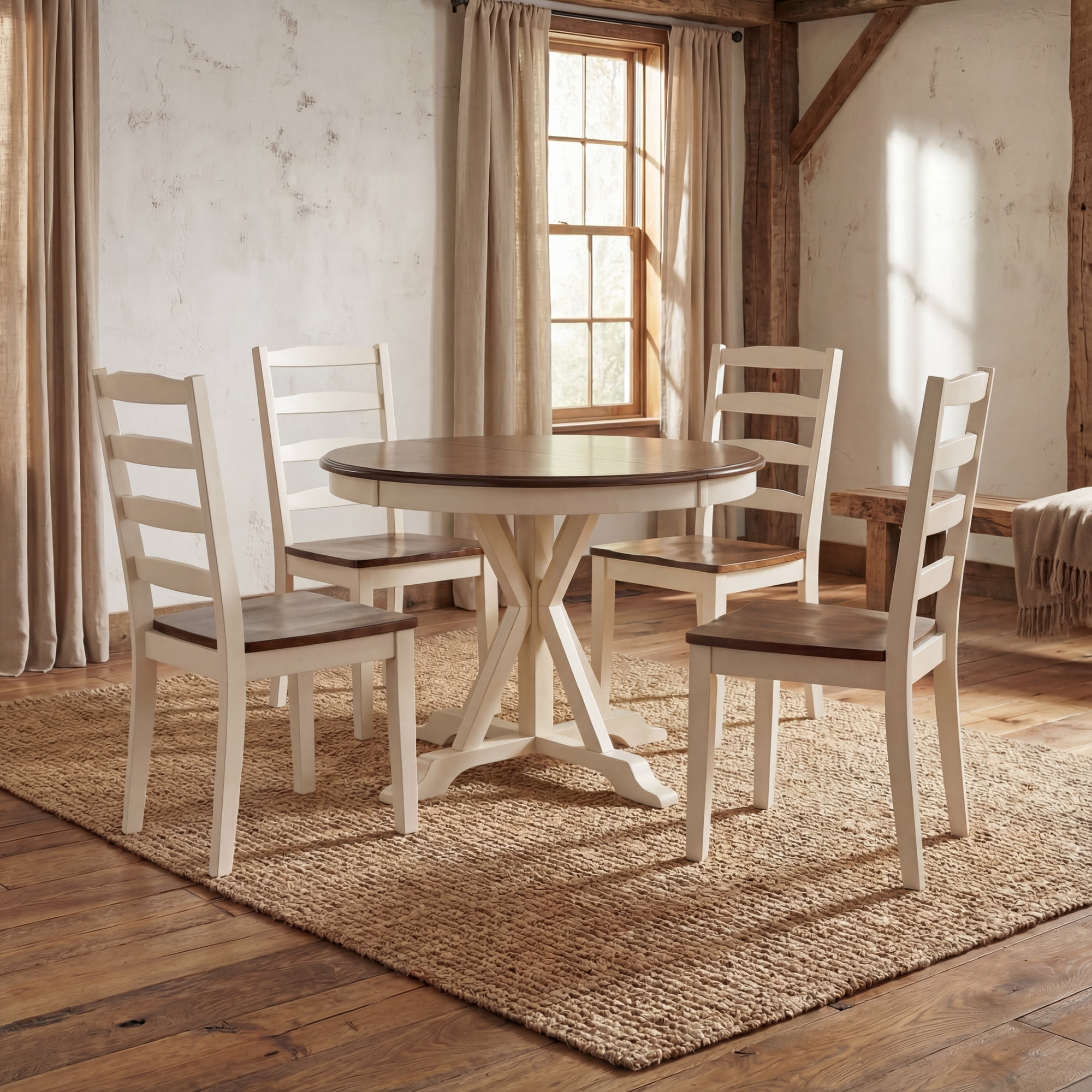 SAFAVIEH Shay 5-Piece Dining Set White / Natural