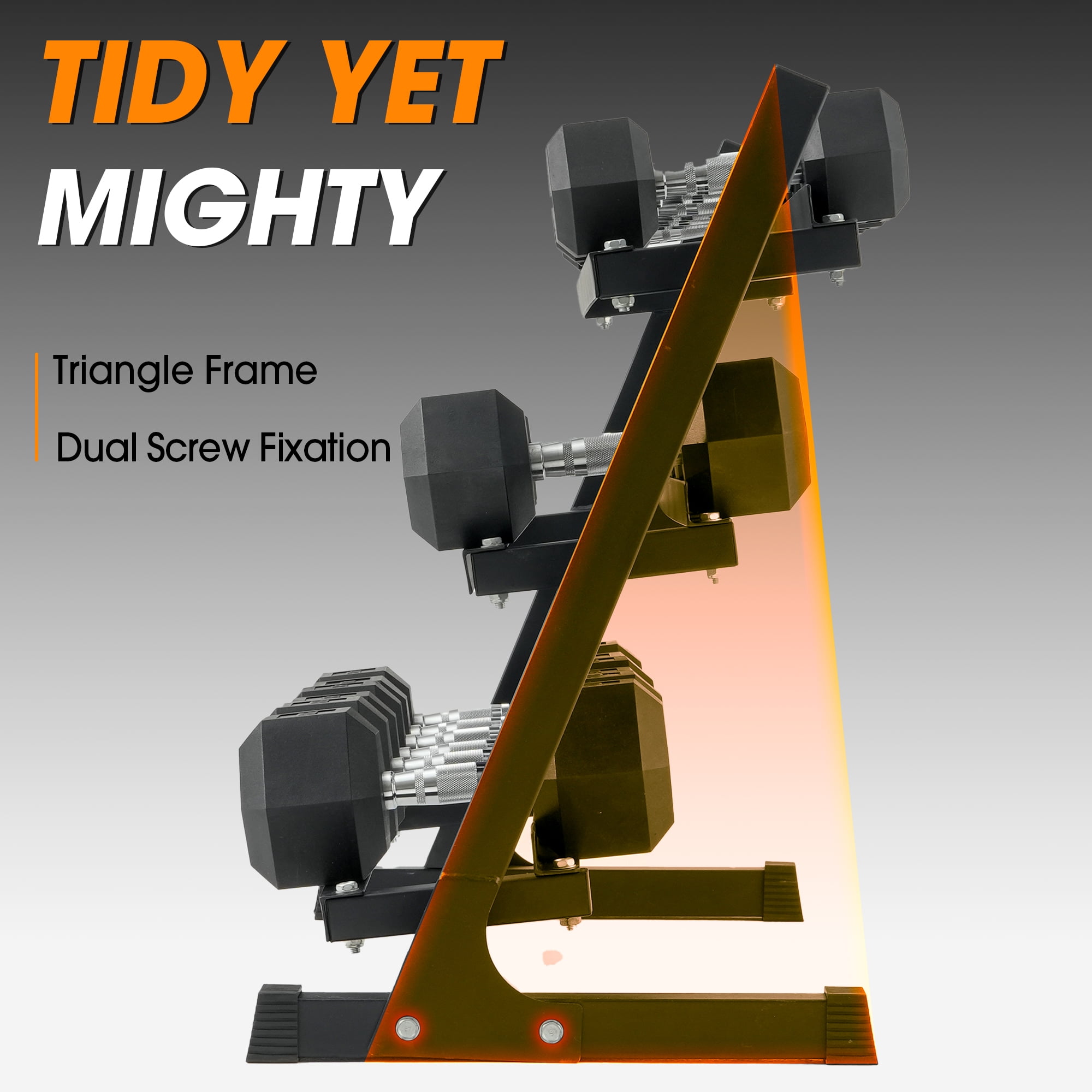 Mikolo 3 Tier Dumbbell Storage Rack Stand, 1100LBS Weight Capacity