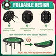 thumbnail image 6 of HOMHUM 8-Player Poker Table Foldable, Casino Leisure Gaming Table w/Padded Rails & Stainless Steel Cup Holders, Folding Octagon Texas Holdem Poker Table, Green, 6 of 8