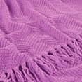 thumbnail image 4 of Home Soft Things Reversible Tweed Throw Blanket, Super Soft & Cozy - Violet, 50x60", 4 of 8