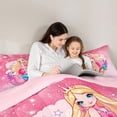 thumbnail image 4 of Erosebridal Cute Mermaid Pattern 7pcs Bedding Comforter Set,Ocean Life Sea Animal Queen Bedding Sets For Girls Teens,Reversible, 4 of 7