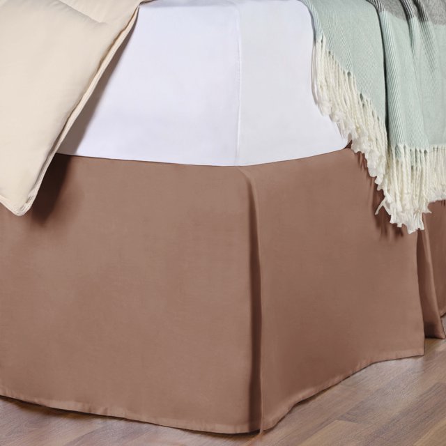 300 Thread Count Premium Luxury Lightweight Breathable Egyptian Cotton Solid Bed Skirt, 1-Piece Individual Bed Skirt by Blue Nile Mills - King, Taupe