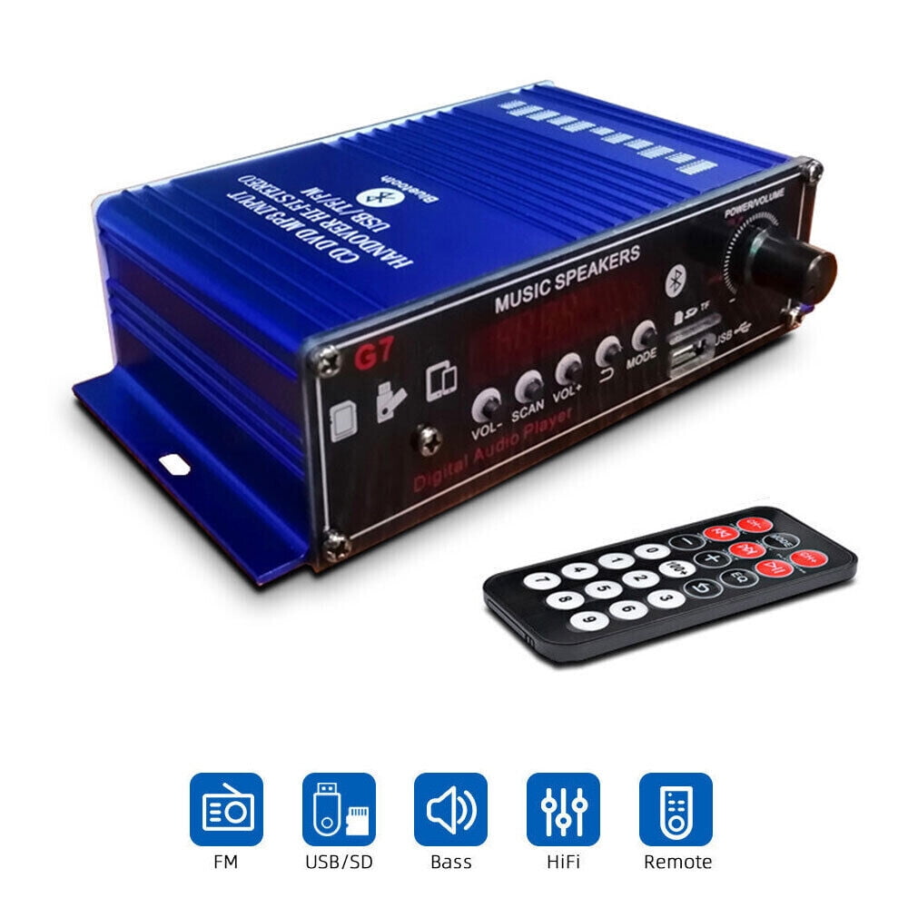 400W Bluetooth Power Amplifier with Active Subwoofer Output 4.1CH