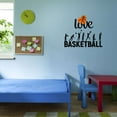 thumbnail image 3 of Holiday Gift Boys Love Basketball Cute Sports Wall Decal Decoration Sports Lover Basketball Wall Vinyl Decal Lasts Years and Easily Removable - Size: 23 in x 19 in, 3 of 3