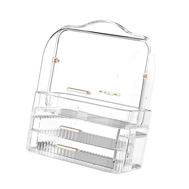 Estuche de exhibición de cosméticos Estuche de maquillaje Organizador de maquillaje transparente Multifuncional para encimera de baño, Escritorio de