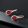 thumbnail image 5 of Gem Stone King 18K Rose Gold Plated Silver Ruby Red Mystic Quartz Drop Dangle Earrings for Women | 8.00 Cttw | Gemstone Birthstone | Oval 12X10MM | 1.18 inch, 5 of 5