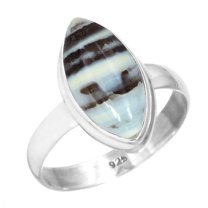 925 Sterling Silver Ring Natural Blue Opal Handmade Jewelry