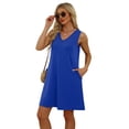 thumbnail image 4 of Vestido de verano WIHOLL 2025 holgado con cuello en V sin mangas y bolsillos, 4 of 5