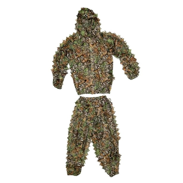 Trajes de camuflaje para exteriores con hojas 3D, ropa de bosque, ropa militar y pantalones para la jungla. Niños
