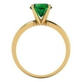 thumbnail image 4 of Clara Pucci 14K Yellow Gold Solid Gold Emerald Solitaire Anniversary Ring for Women - 1.5 cttw Round Cut, 4 of 8
