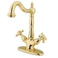 thumbnail image 3 of Kingston Brass Heritage Two-Handle Vessel Sink Faucet Antique Brass Antique, 3 of 5